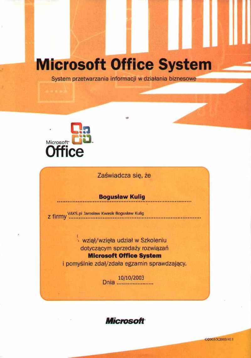 Microsoft Office System-Bogusław Kulig