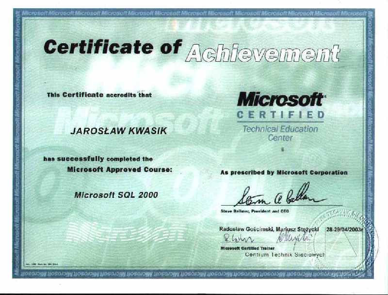 Microsoft SQL 2000